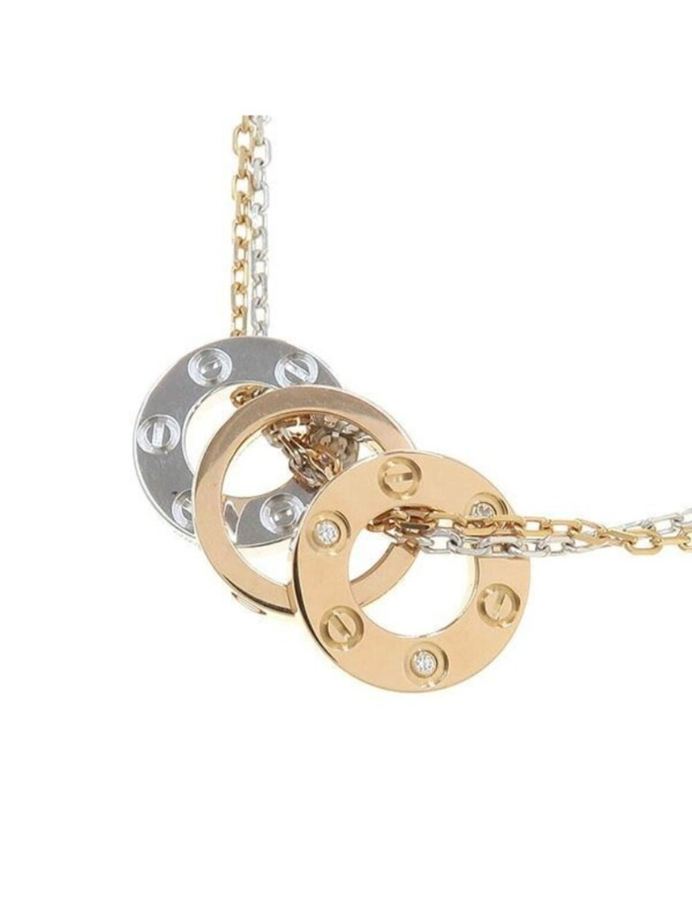 Cartier Love Three Hoop Necklace Diamond